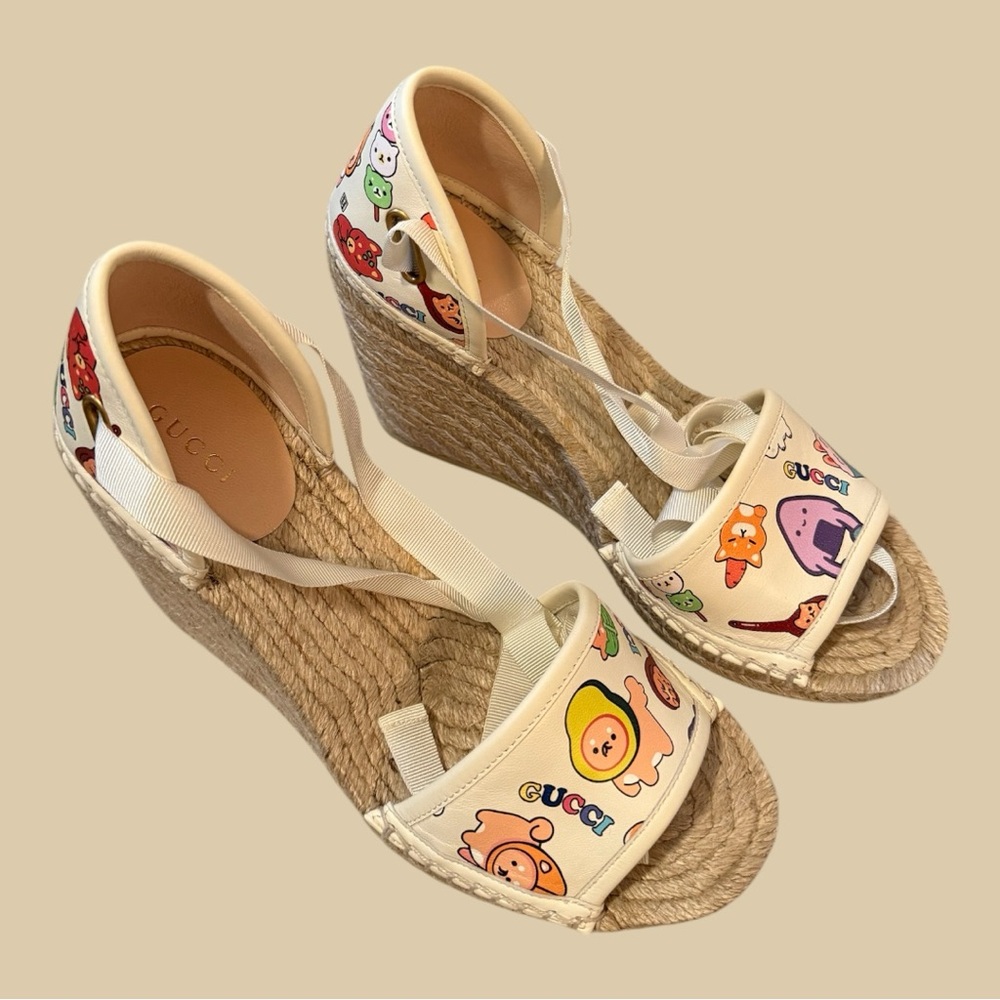Gucci Printed Espadrille Wedges - Picture 5 of 5